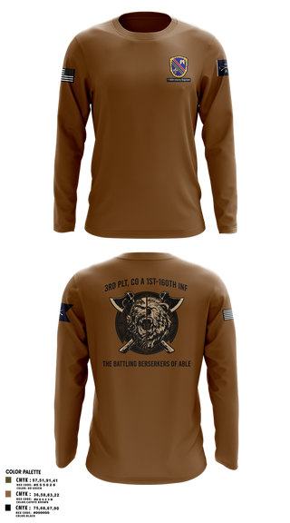 Long Sleeve Performance Shirt, Co A, 1st-160th INF, 79th IBCT, , Teamtime, Team time, sublimation, custom sports apparel, team uniforms, spirit wear, spiritwear, sports uniforms, custom shirts, team store, custom team store, fundraiser sports, apparel fundraiser