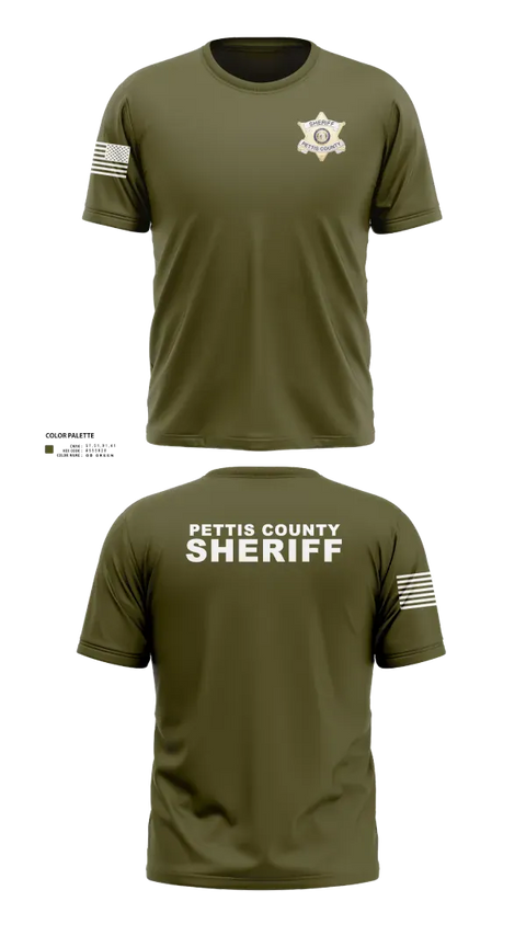 Old School Cotton Feel Shirt, Pettis County Sherrifs Office, Police, Teamtime, Team time, sublimation, custom sports apparel, team uniforms, spirit wear, spiritwear, sports uniforms, custom shirts, team store, custom team store, fundraiser sports, apparel fundraiser