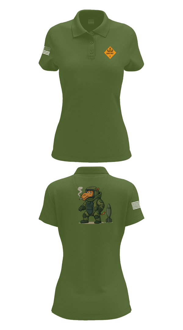 Womens Short Sleeve Performance Polo, 1st EOD DET, , Teamtime, Team time, sublimation, custom sports apparel, team uniforms, spirit wear, spiritwear, sports uniforms, custom shirts, team store, custom team store, fundraiser sports, apparel fundraiser