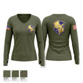 AOSD 78338210 Women's Long Sleeve V-neck Shirt - 1