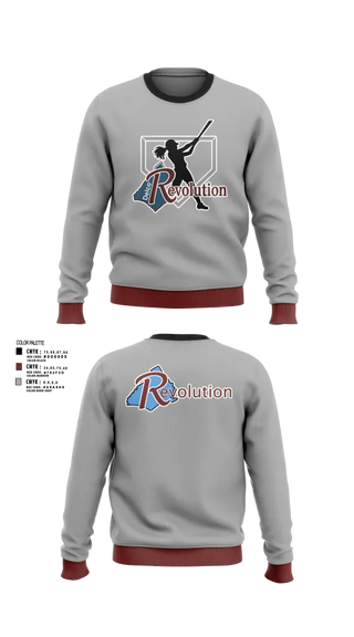 Crew Neck Sweatshirt, Revolution Delco 14U White, Softball, Teamtime, Team time, sublimation, custom sports apparel, team uniforms, spirit wear, spiritwear, sports uniforms, custom shirts, team store, custom team store, fundraiser sports, apparel fundraiser