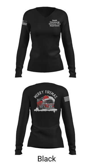 Womens Long Sleeve Vneck Shirt, South Plattsburgh Volunteer Fire Department, Fire Department, Teamtime, Team time, sublimation, custom sports apparel, team uniforms, spirit wear, spiritwear, sports uniforms, custom shirts, team store, custom team store, fundraiser sports, apparel fundraiser