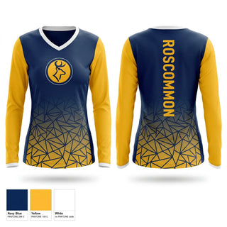 Womens Long Sleeve Vneck Shirt, Roscommon Bucks Track & Field, Track & Field, Teamtime, Team time, sublimation, custom sports apparel, team uniforms, spirit wear, spiritwear, sports uniforms, custom shirts, team store, custom team store, fundraiser sports, apparel fundraiser