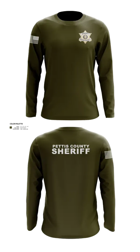 Long Sleeve Performance Shirt, Pettis County Sherrifs Office, Police, Teamtime, Team time, sublimation, custom sports apparel, team uniforms, spirit wear, spiritwear, sports uniforms, custom shirts, team store, custom team store, fundraiser sports, apparel fundraiser