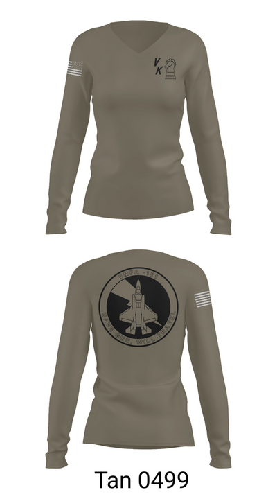 VMFA-121 16831306 Women's Long Sleeve V-neck Shirt - 77