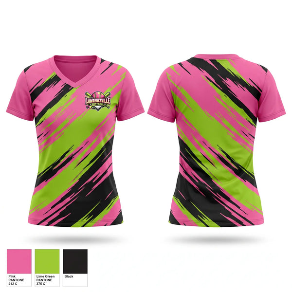Womens Short Sleeve Vneck Shirt, Lawrenceville, Softball, Teamtime, Team time, sublimation, custom sports apparel, team uniforms, spirit wear, spiritwear, sports uniforms, custom shirts, team store, custom team store, fundraiser sports, apparel fundraiser