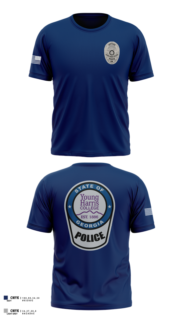 Young Harris College Police Department 23212207 Old School Cotton Feel Shirt - 1