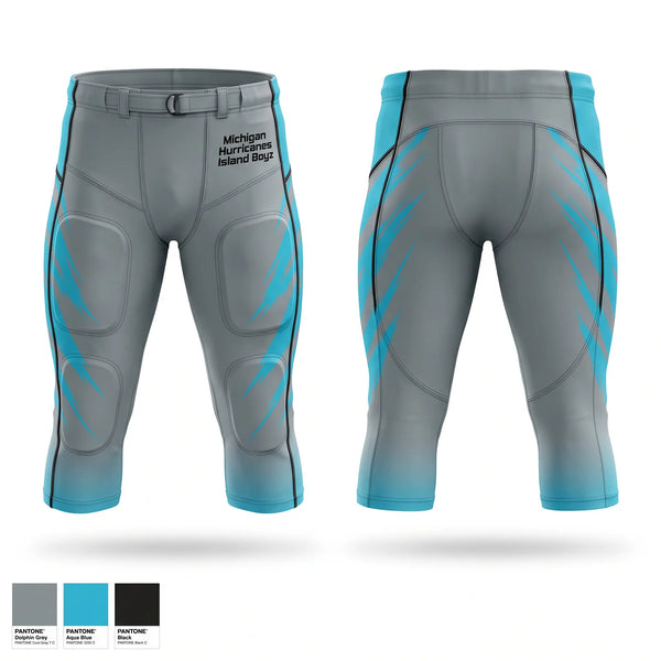 Football Pants, Michigan Hurricanes (Island Boyz, , Teamtime, Team time, sublimation, custom sports apparel, team uniforms, spirit wear, spiritwear, sports uniforms, custom shirts, team store, custom team store, fundraiser sports, apparel fundraiser