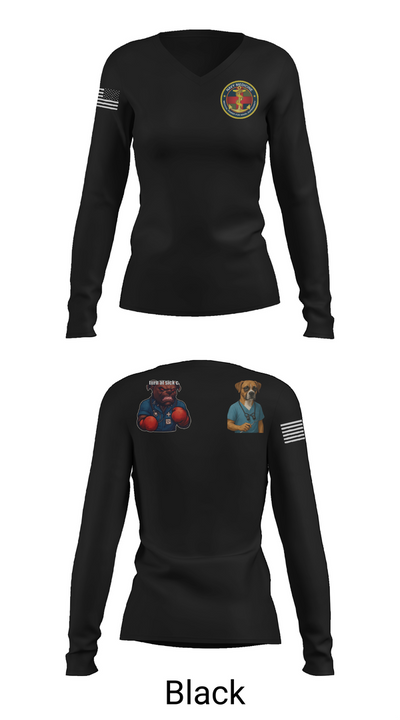 USS Boxer 48343229 Women's Long Sleeve V-neck Shirt - 35