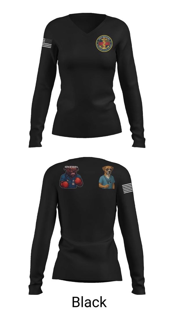 Womens Long Sleeve Vneck Shirt, USS Boxer, , Teamtime, Team time, sublimation, custom sports apparel, team uniforms, spirit wear, spiritwear, sports uniforms, custom shirts, team store, custom team store, fundraiser sports, apparel fundraiser
