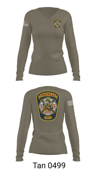 Womens Long Sleeve Vneck Shirt, PFD, Fire Department, Teamtime, Team time, sublimation, custom sports apparel, team uniforms, spirit wear, spiritwear, sports uniforms, custom shirts, team store, custom team store, fundraiser sports, apparel fundraiser