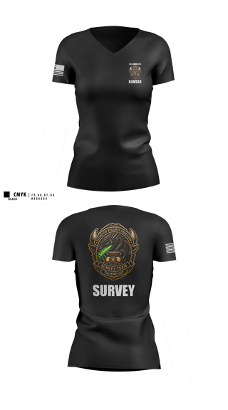 Womens Short Sleeve Vneck Shirt, 73rd WMD/CST, National Guard, Teamtime, Team time, sublimation, custom sports apparel, team uniforms, spirit wear, spiritwear, sports uniforms, custom shirts, team store, custom team store, fundraiser sports, apparel fundraiser