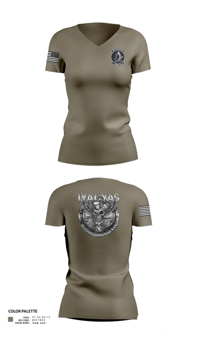 HSM-78 87869362 Women's Short Sleeve V-neck Shirt - 102