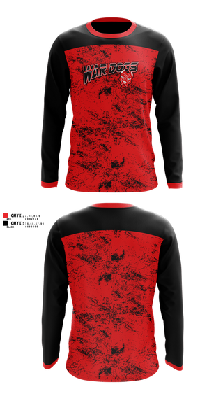 Long Sleeve Performance Shirt, War Dogs Travel Flag Football, Men's Basketball, Teamtime, Team time, sublimation, custom sports apparel, team uniforms, spirit wear, spiritwear, sports uniforms, custom shirts, team store, custom team store, fundraiser sports, apparel fundraiser