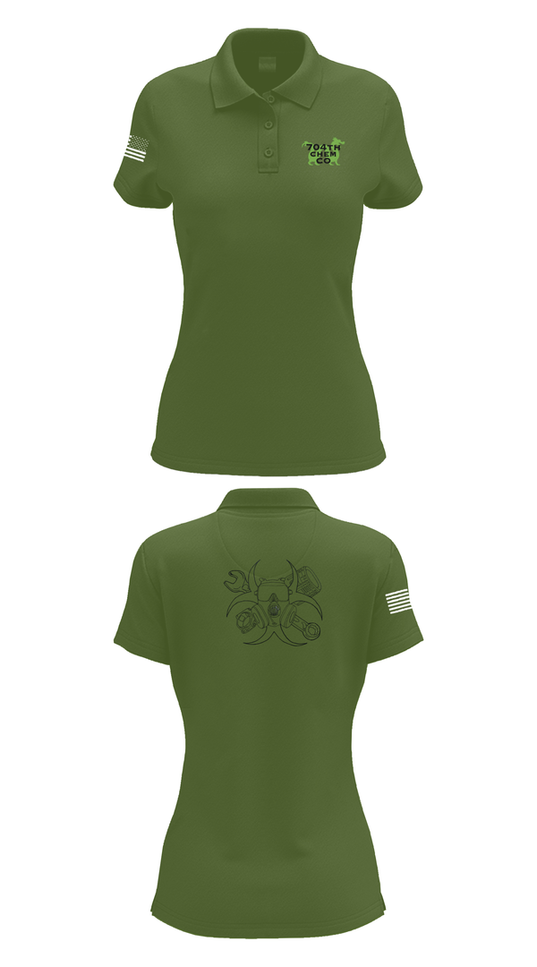 Womens Short Sleeve Performance Polo, 704th Chem Co, , Teamtime, Team time, sublimation, custom sports apparel, team uniforms, spirit wear, spiritwear, sports uniforms, custom shirts, team store, custom team store, fundraiser sports, apparel fundraiser
