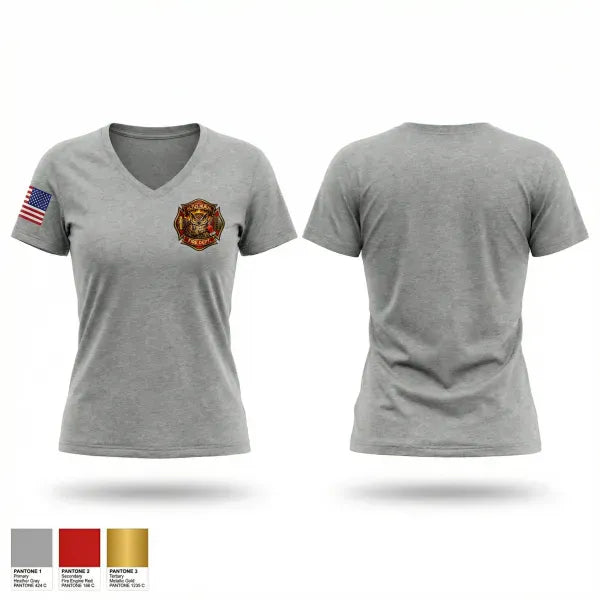 Womens Short Sleeve Vneck Shirt, Altus Rural Fire Department, Fire Department, Teamtime, Team time, sublimation, custom sports apparel, team uniforms, spirit wear, spiritwear, sports uniforms, custom shirts, team store, custom team store, fundraiser sports, apparel fundraiser