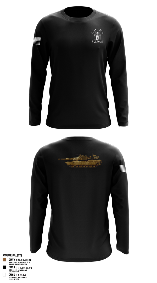 Long Sleeve Performance Shirt, Death Row Platoon, Tomahawk Troop, 5/4 CAV, 2ABCT, 1ID, , Teamtime, Team time, sublimation, custom sports apparel, team uniforms, spirit wear, spiritwear, sports uniforms, custom shirts, team store, custom team store, fundraiser sports, apparel fundraiser