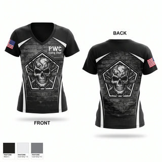Womens Short Sleeve Vneck Shirt, PWC Gang Unit, Police, Teamtime, Team time, sublimation, custom sports apparel, team uniforms, spirit wear, spiritwear, sports uniforms, custom shirts, team store, custom team store, fundraiser sports, apparel fundraiser