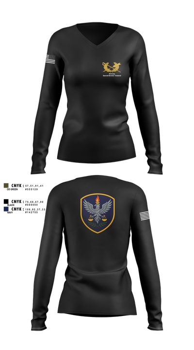 US Army Special Victims’ Counsel 25692350 Women's Long Sleeve V-neck Shirt - 5