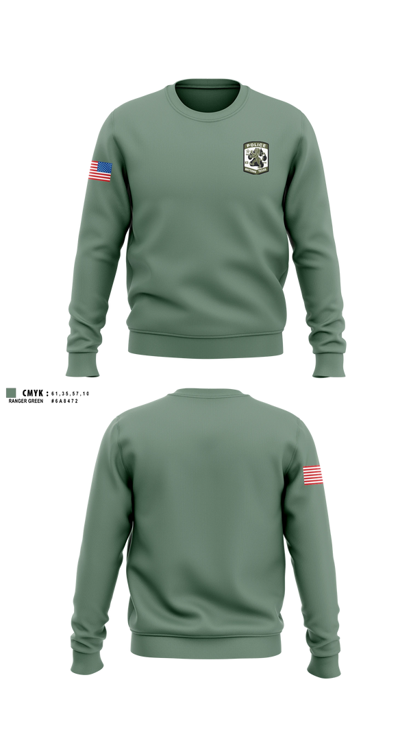Crew Neck Sweatshirt, Baytown Police K-9, Police, Teamtime, Team time, sublimation, custom sports apparel, team uniforms, spirit wear, spiritwear, sports uniforms, custom shirts, team store, custom team store, fundraiser sports, apparel fundraiser
