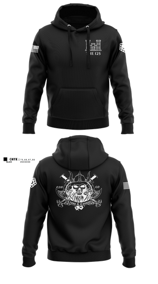 Hoodie, 125 ENGINEER COMPANY, National Guard, Teamtime, Team time, sublimation, custom sports apparel, team uniforms, spirit wear, spiritwear, sports uniforms, custom shirts, team store, custom team store, fundraiser sports, apparel fundraiser