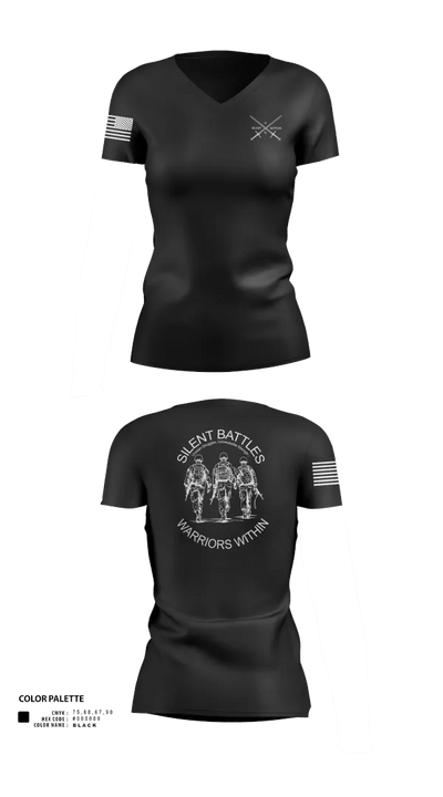 Silent Battles 26852061 Women's Short Sleeve V-neck Shirt - 11