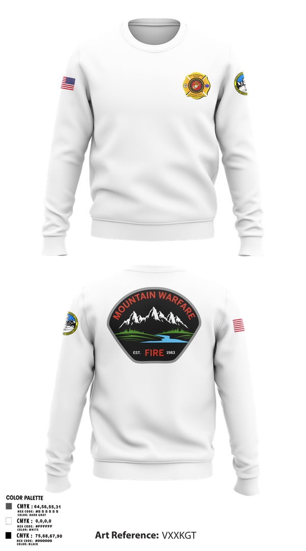 Crew Neck Sweatshirt, Marine Corps Mountain Warfare Training Center Fire Department, , Teamtime, Team time, sublimation, custom sports apparel, team uniforms, spirit wear, spiritwear, sports uniforms, custom shirts, team store, custom team store, fundraiser sports, apparel fundraiser