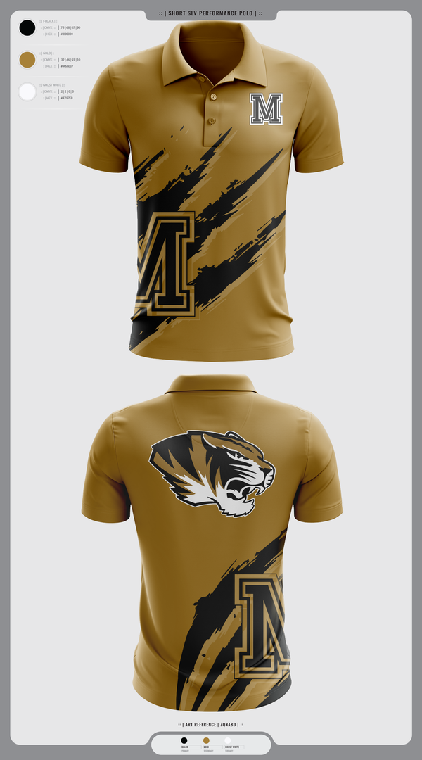 Short Sleeve Performance Polo, Marceline Tigers, , Teamtime, Team time, sublimation, custom sports apparel, team uniforms, spirit wear, spiritwear, sports uniforms, custom shirts, team store, custom team store, fundraiser sports, apparel fundraiser
