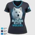 FBC Blizzard Elite Wolves 20278303 Women's Short Sleeve V-neck Shirt - 21