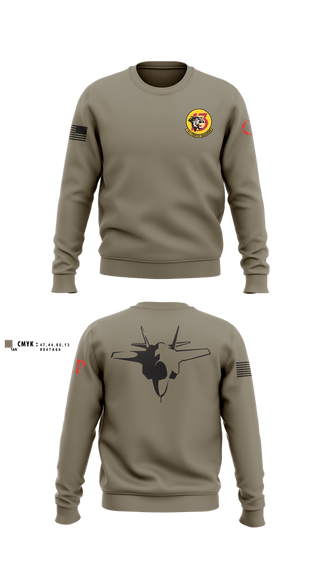 Crew Neck Sweatshirt, 13th Fighter Squadron, Air Force, Teamtime, Team time, sublimation, custom sports apparel, team uniforms, spirit wear, spiritwear, sports uniforms, custom shirts, team store, custom team store, fundraiser sports, apparel fundraiser