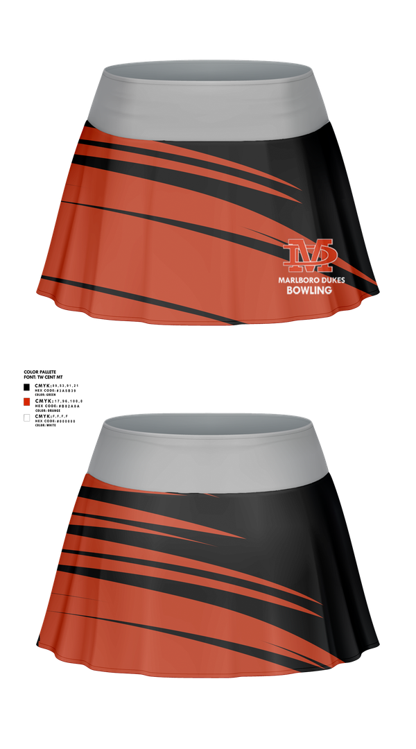 Skort, Marlboro Dukes, Bowling, Teamtime, Team time, sublimation, custom sports apparel, team uniforms, spirit wear, spiritwear, sports uniforms, custom shirts, team store, custom team store, fundraiser sports, apparel fundraiser