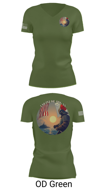 Uss Preble DDG 88 21838003 Women's Short Sleeve V-neck Shirt - 46