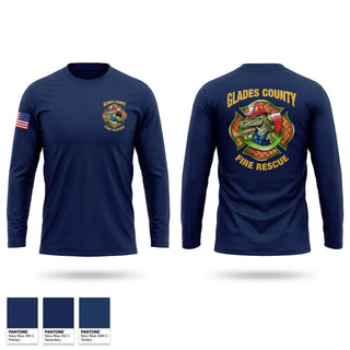 Long Sleeve Performance Shirt, Glades County Fire Rescue, Fire Department, Teamtime, Team time, sublimation, custom sports apparel, team uniforms, spirit wear, spiritwear, sports uniforms, custom shirts, team store, custom team store, fundraiser sports, apparel fundraiser
