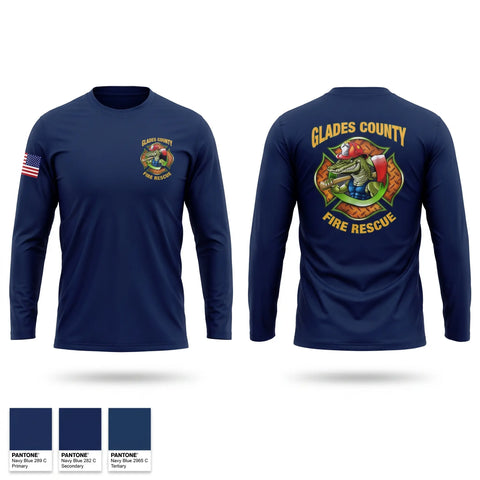 Long Sleeve Performance Shirt, Glades County Fire Rescue, Fire Department, Teamtime, Team time, sublimation, custom sports apparel, team uniforms, spirit wear, spiritwear, sports uniforms, custom shirts, team store, custom team store, fundraiser sports, apparel fundraiser
