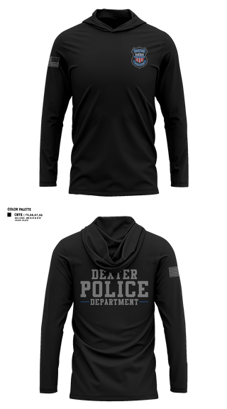Long Sleeve Hooded Sun Shirt, Dexter Police Department, Police, Teamtime, Team time, sublimation, custom sports apparel, team uniforms, spirit wear, spiritwear, sports uniforms, custom shirts, team store, custom team store, fundraiser sports, apparel fundraiser