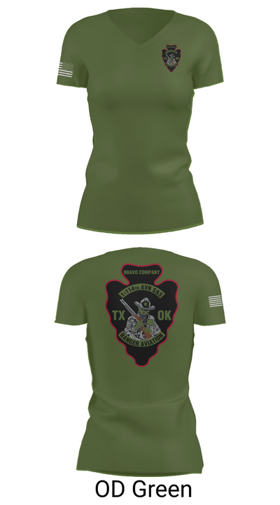 B CO 1-114TH AVN S&S 16112199 Women's Short Sleeve V-neck Shirt - 48