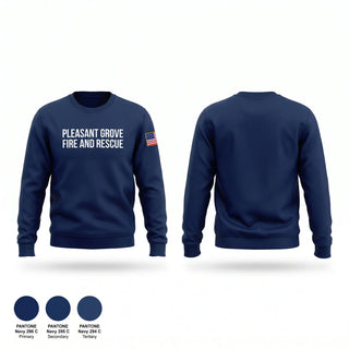 Crew Neck Sweatshirt, Pleasant grove fire and rescue, Fire Department, Teamtime, Team time, sublimation, custom sports apparel, team uniforms, spirit wear, spiritwear, sports uniforms, custom shirts, team store, custom team store, fundraiser sports, apparel fundraiser