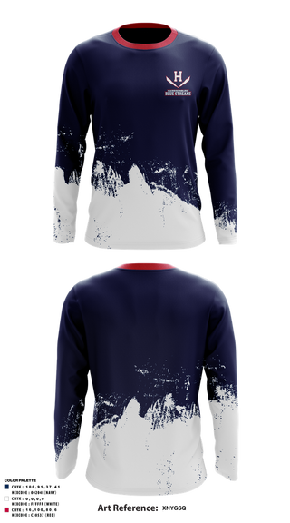 Long Sleeve Performance Shirt, Harrisonburg Blue Streaks, Cross Country, Teamtime, Team time, sublimation, custom sports apparel, team uniforms, spirit wear, spiritwear, sports uniforms, custom shirts, team store, custom team store, fundraiser sports, apparel fundraiser