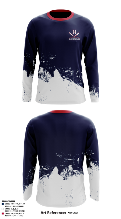 Harrisonburg Blue Streaks 12661126 Long Sleeve Performance Shirt 4