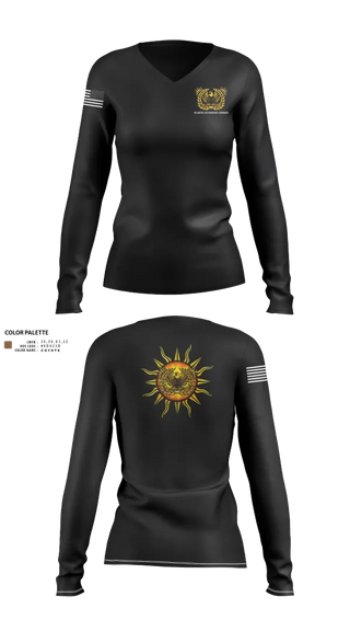 Womens Long Sleeve Vneck Shirt, FLARNG SUNSHINE COHORT, , Teamtime, Team time, sublimation, custom sports apparel, team uniforms, spirit wear, spiritwear, sports uniforms, custom shirts, team store, custom team store, fundraiser sports, apparel fundraiser