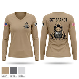 Womens Long Sleeve Vneck Shirt, A Co 3BEB, Army, Teamtime, Team time, sublimation, custom sports apparel, team uniforms, spirit wear, spiritwear, sports uniforms, custom shirts, team store, custom team store, fundraiser sports, apparel fundraiser
