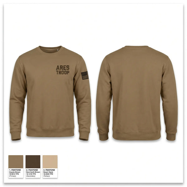 Crew Neck Sweatshirt, Ares troop, Army, Teamtime, Team time, sublimation, custom sports apparel, team uniforms, spirit wear, spiritwear, sports uniforms, custom shirts, team store, custom team store, fundraiser sports, apparel fundraiser