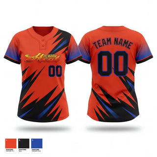 Two Button Softball Jersey, Delmarva Heat, Softball, Teamtime, Team time, sublimation, custom sports apparel, team uniforms, spirit wear, spiritwear, sports uniforms, custom shirts, team store, custom team store, fundraiser sports, apparel fundraiser