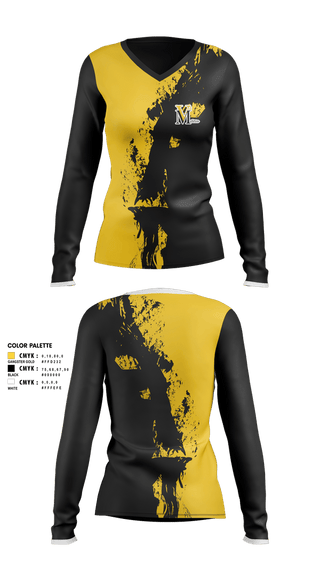Womens Long Sleeve Vneck Shirt, VA Militia, Softball, Teamtime, Team time, sublimation, custom sports apparel, team uniforms, spirit wear, spiritwear, sports uniforms, custom shirts, team store, custom team store, fundraiser sports, apparel fundraiser