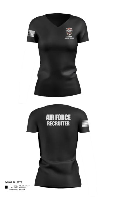 336 RCS F Flight 15570054 Women's Short Sleeve V-neck Shirt - 130
