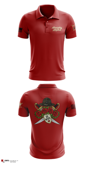 Short Sleeve Performance Polo, Alpha company, Marines, Teamtime, Team time, sublimation, custom sports apparel, team uniforms, spirit wear, spiritwear, sports uniforms, custom shirts, team store, custom team store, fundraiser sports, apparel fundraiser