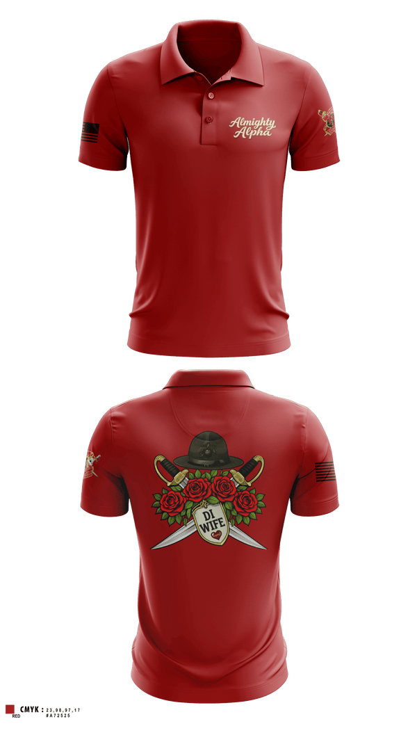 Short Sleeve Performance Polo, Alpha company, Marines, Teamtime, Team time, sublimation, custom sports apparel, team uniforms, spirit wear, spiritwear, sports uniforms, custom shirts, team store, custom team store, fundraiser sports, apparel fundraiser