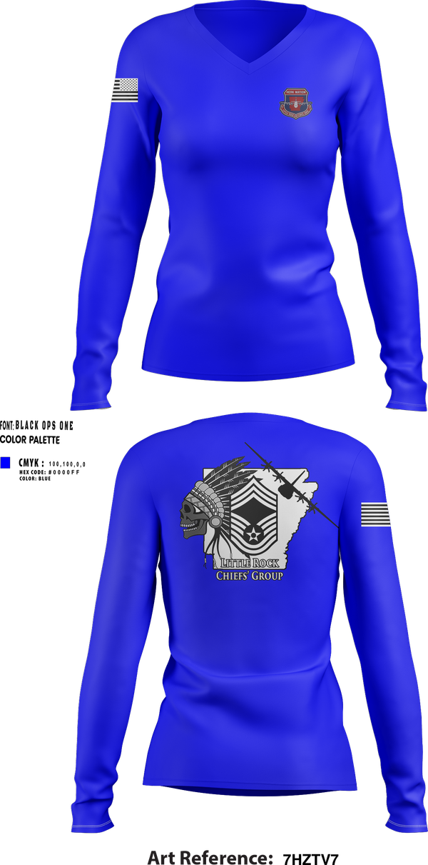 Womens Long Sleeve Vneck Shirt, LRAFB Chiefs Group, , Teamtime, Team time, sublimation, custom sports apparel, team uniforms, spirit wear, spiritwear, sports uniforms, custom shirts, team store, custom team store, fundraiser sports, apparel fundraiser