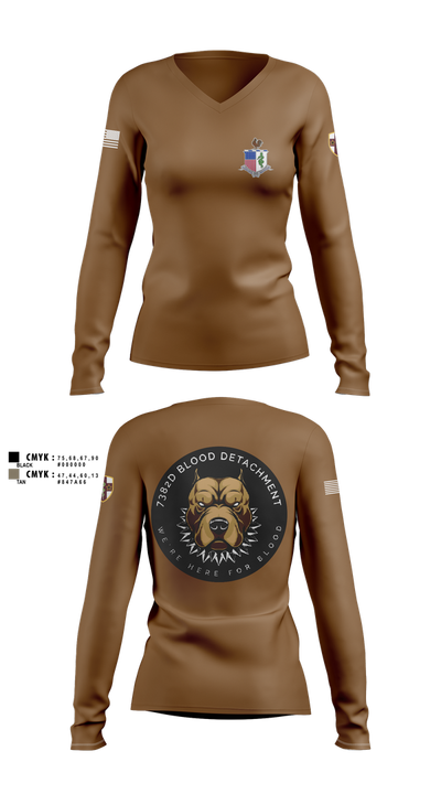 7236 Medical Support Unit 23700208 Women's Long Sleeve V-neck Shirt - 4
