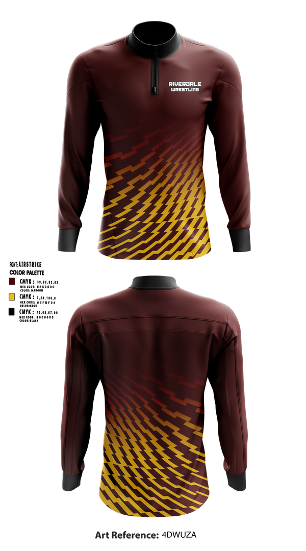Quarter Zip Jacket, Riverdale Wrestling Club, Wrestling, Teamtime, Team time, sublimation, custom sports apparel, team uniforms, spirit wear, spiritwear, sports uniforms, custom shirts, team store, custom team store, fundraiser sports, apparel fundraiser
